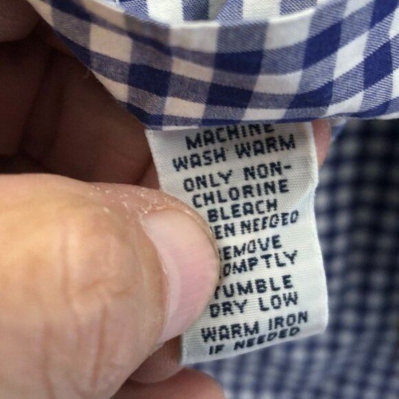 Ralph Lauren Men’s Shirt Large Long Sleeve Blue Gingham Button Down Y2K Casual - Picture 7 of 10